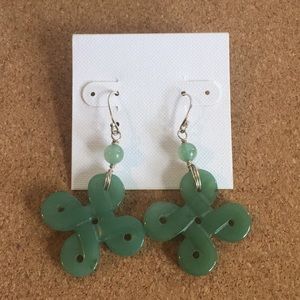 Jade Celtic Knot Drop Earrings